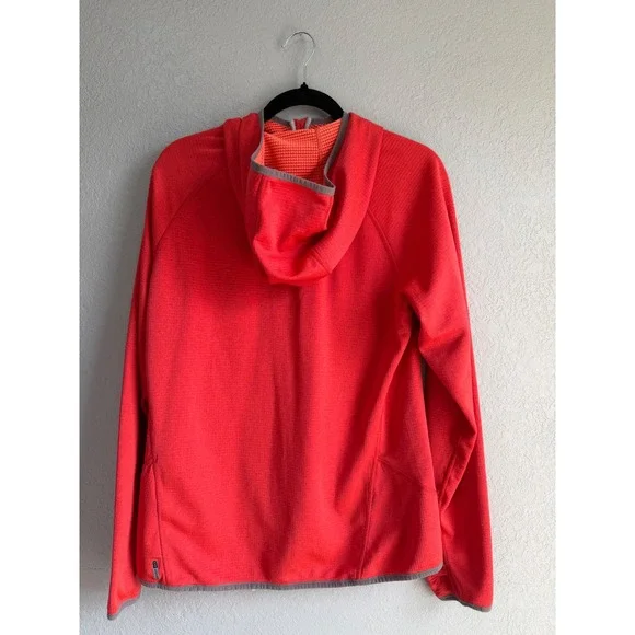 Merrell Select Wick Full Zip Hoodie Womens XL Coral Red Waffle Fleece Jacket - Picture 2 of 10